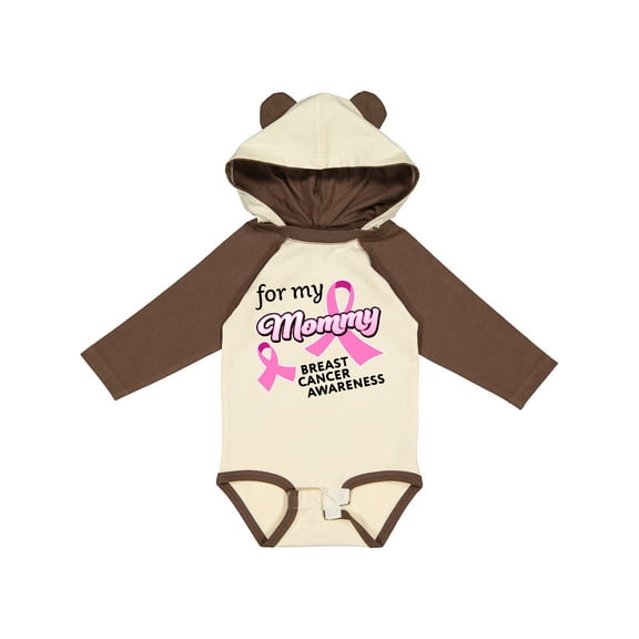 Inktastic For My Mommy - Breast Cancer Awareness Boys or Girls Long Sleeve Baby Bodysuit