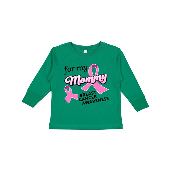 Inktastic For My Mommy Breast Cancer Awareness Boys or Girls Long Sleeve Toddler T-Shirt
