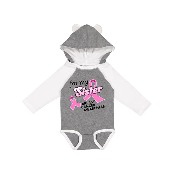 Inktastic For My Sister - Breast Cancer Awareness Boys or Girls Long Sleeve Baby Bodysuit