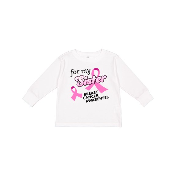 Inktastic For My Sister - Breast Cancer Awareness Boys or Girls Long Sleeve Toddler T-Shirt