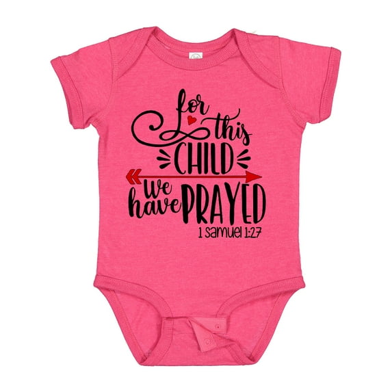 Inktastic For This Child We Have Prayed Red Arrow and Heart Boys or Girls Baby Bodysuit