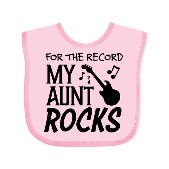 Inktastic For the Record, My Aunt Rocks Boys or Girls Baby Bib