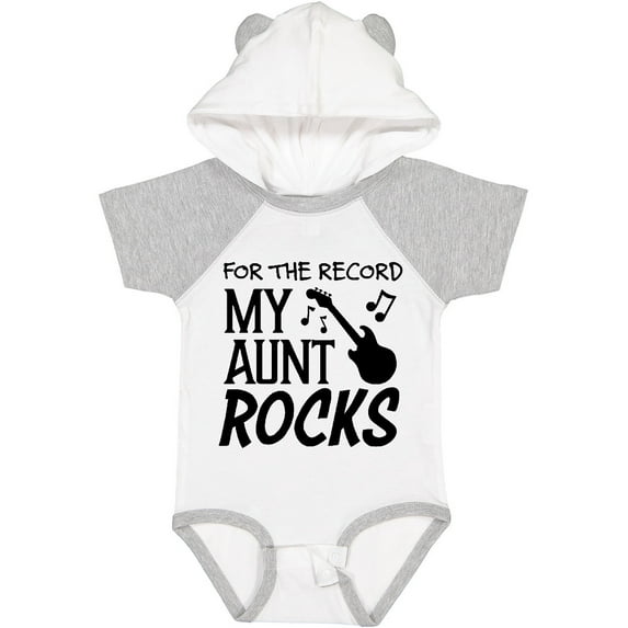 Inktastic For the Record, My Aunt Rocks Boys or Girls Baby Bodysuit