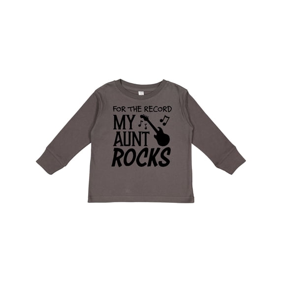 Inktastic For the Record, My Aunt Rocks Boys or Girls Long Sleeve Toddler T-Shirt