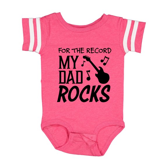Inktastic For the Record, My Dad Rocks Boys or Girls Baby Bodysuit