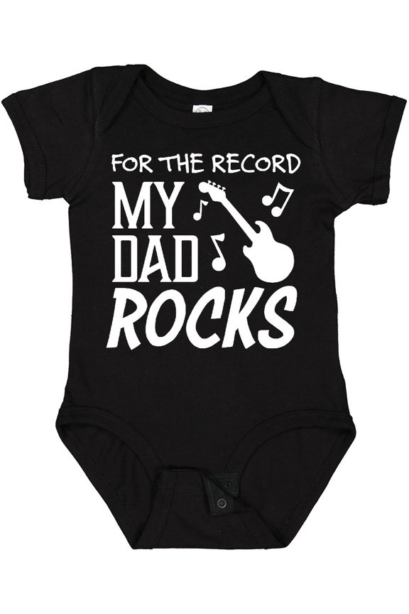 For the Record, My Dad Rocks Boys or Girls Baby Bodysuit