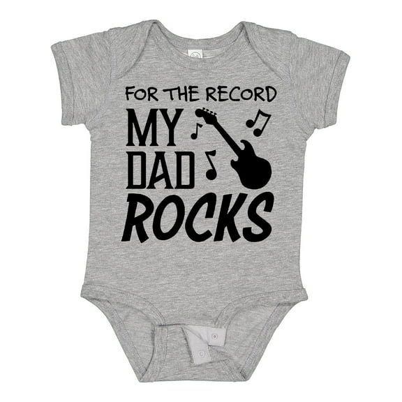 Inktastic For the Record, My Dad Rocks Boys or Girls Baby Bodysuit