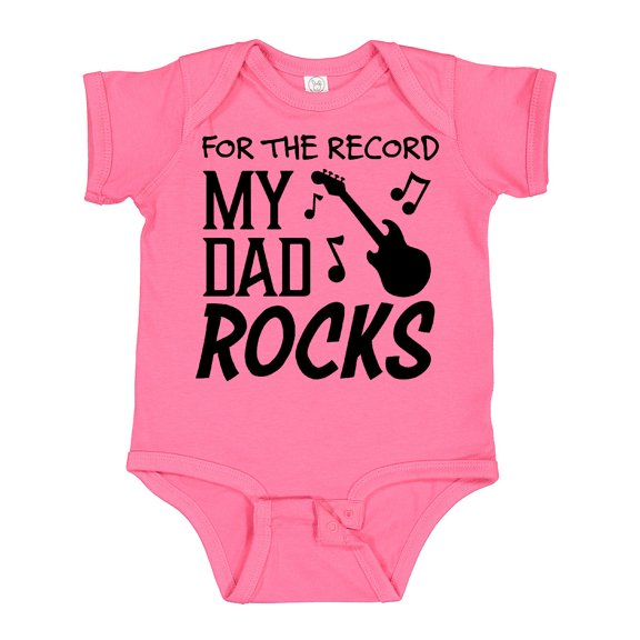 Inktastic For the Record, My Dad Rocks Boys or Girls Baby Bodysuit