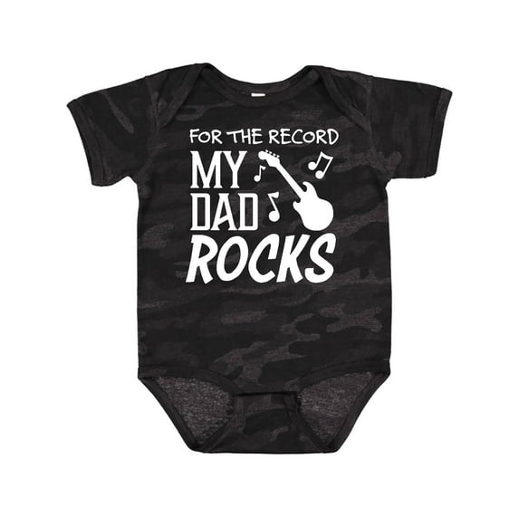 Inktastic For the Record, My Dad Rocks Boys or Girls Baby Bodysuit