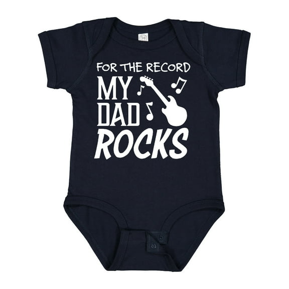 Inktastic For the Record, My Dad Rocks Boys or Girls Baby Bodysuit