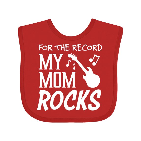 Inktastic For the Record, My Mom Rocks Boys or Girls Baby Bib