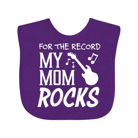Inktastic For the Record, My Mom Rocks Boys or Girls Baby Bib