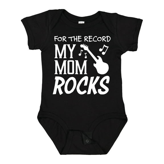 Inktastic For the Record, My Mom Rocks Boys or Girls Baby Bodysuit
