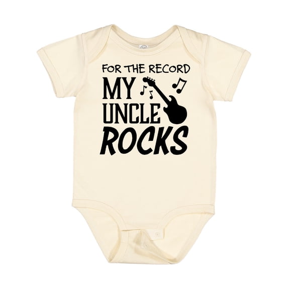 Inktastic For the Record, My Uncle Rocks Boys or Girls Baby Bodysuit