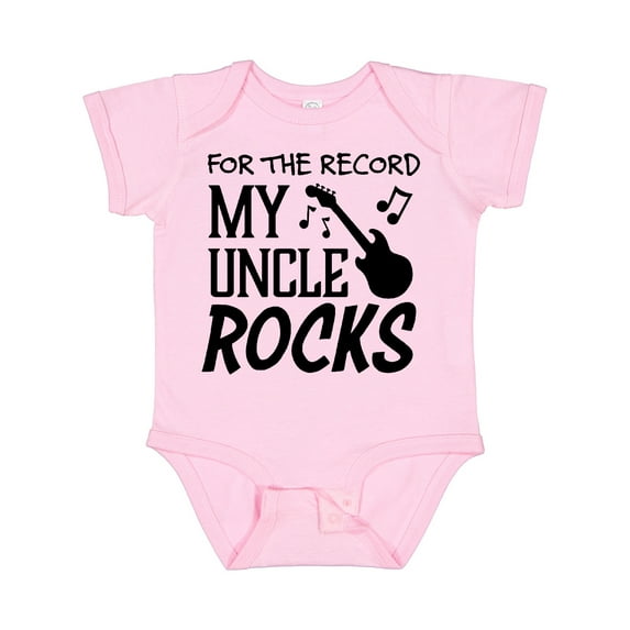 Inktastic For the Record, My Uncle Rocks Boys or Girls Baby Bodysuit