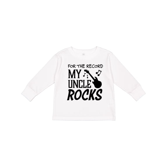 Inktastic For the Record, My Uncle Rocks Boys or Girls Long Sleeve Toddler T-Shirt