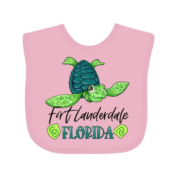 Inktastic Fort Lauderdale, Florida Happy Sea Turtle Boys or Girls Baby Bib