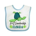 thumbnail image 1 of Inktastic Fort Lauderdale, Florida Happy Sea Turtle Boys or Girls Baby Bib, 1 of 4