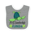 thumbnail image 1 of Inktastic Fort Lauderdale, Florida Happy Sea Turtle Boys or Girls Baby Bib, 1 of 4