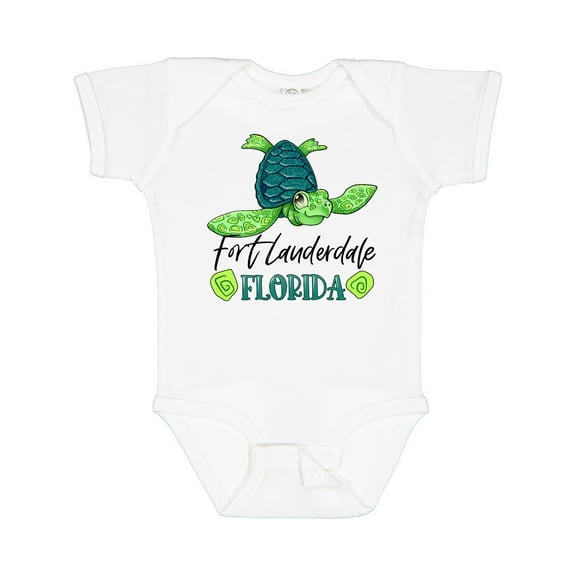 Inktastic Fort Lauderdale, Florida Happy Sea Turtle Boys or Girls Baby Bodysuit