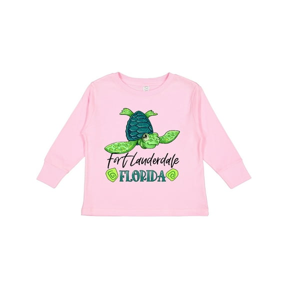 Inktastic Fort Lauderdale, Florida Happy Sea Turtle Boys or Girls Long Sleeve Toddler T-Shirt