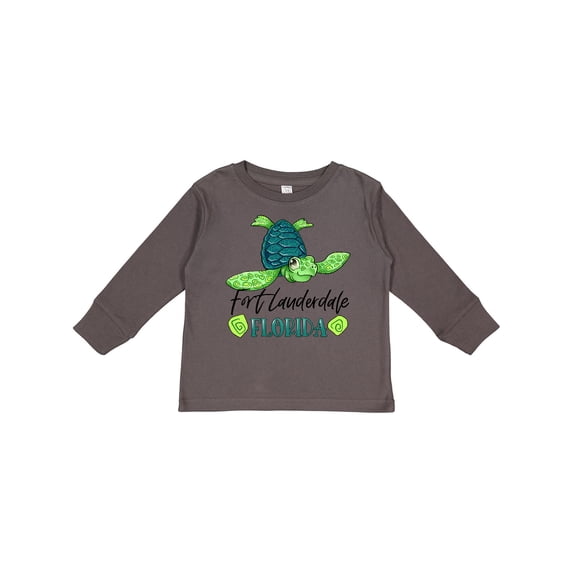 Inktastic Fort Lauderdale, Florida Happy Sea Turtle Boys or Girls Long Sleeve Toddler T-Shirt