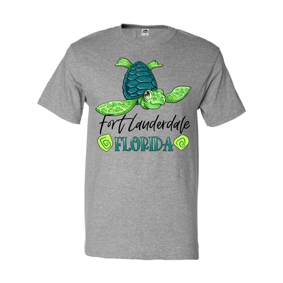 Inktastic Fort Lauderdale, Florida Happy Sea Turtle T-Shirt
