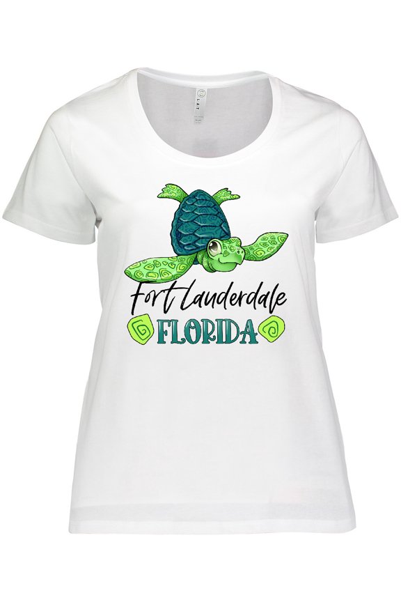 Fort Lauderdale, Florida Happy Sea Turtle Women's Plus Size T-Shirt