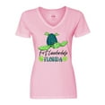 thumbnail image 1 of Inktastic Fort Lauderdale, Florida Happy Sea Turtle Women's V-Neck T-Shirt, 1 of 5