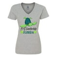 thumbnail image 1 of Inktastic Fort Lauderdale, Florida Happy Sea Turtle Women's V-Neck T-Shirt, 1 of 5