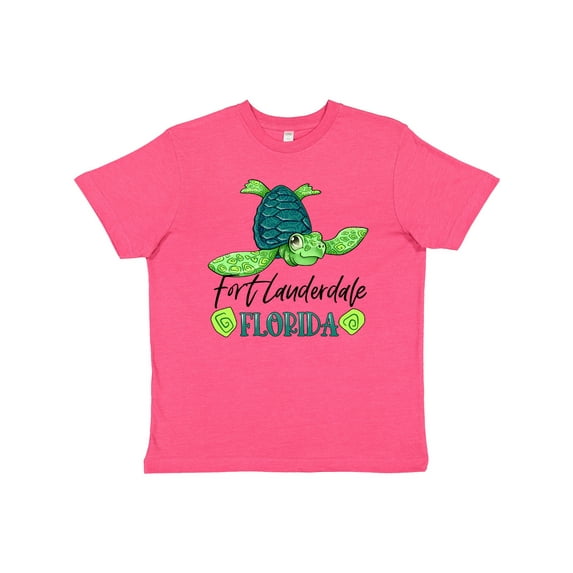 Inktastic Fort Lauderdale, Florida Happy Sea Turtle Youth T-Shirt