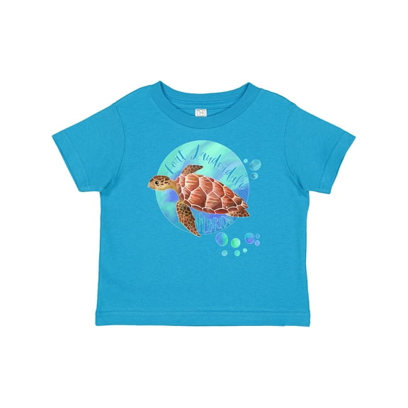 Inktastic Fort Lauderdale, Florida Swimming Sea Turtle with Bubbles Boys or Girls Baby T-Shirt