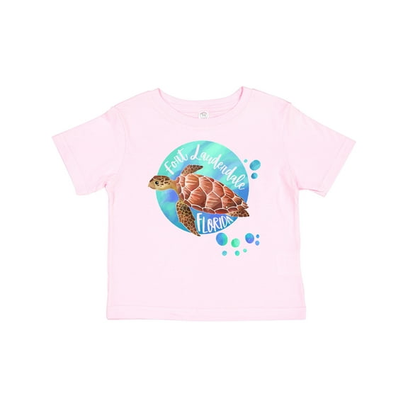 Inktastic Fort Lauderdale, Florida Swimming Sea Turtle with Bubbles Boys or Girls Baby T-Shirt