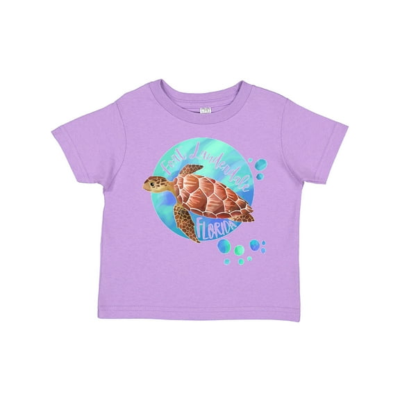 Inktastic Fort Lauderdale, Florida Swimming Sea Turtle with Bubbles Boys or Girls Toddler T-Shirt