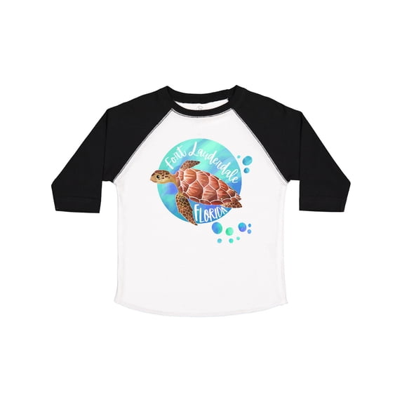 Inktastic Fort Lauderdale, Florida Swimming Sea Turtle with Bubbles Boys or Girls Toddler T-Shirt