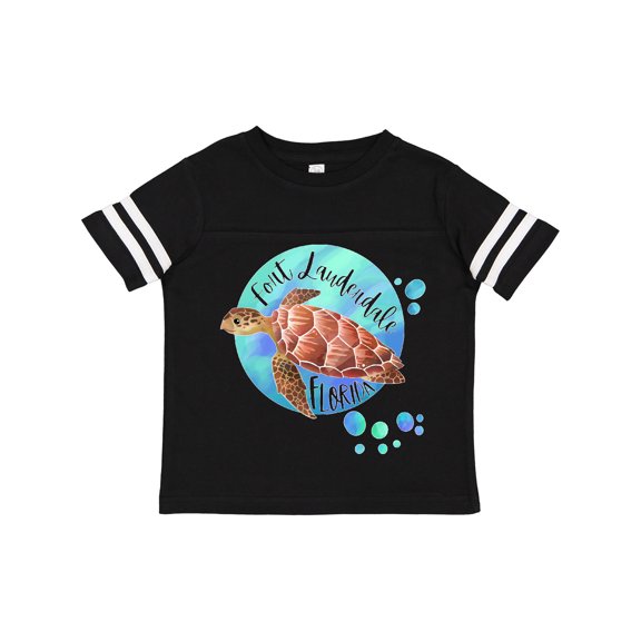 Inktastic Fort Lauderdale, Florida Swimming Sea Turtle with Bubbles Boys or Girls Toddler T-Shirt