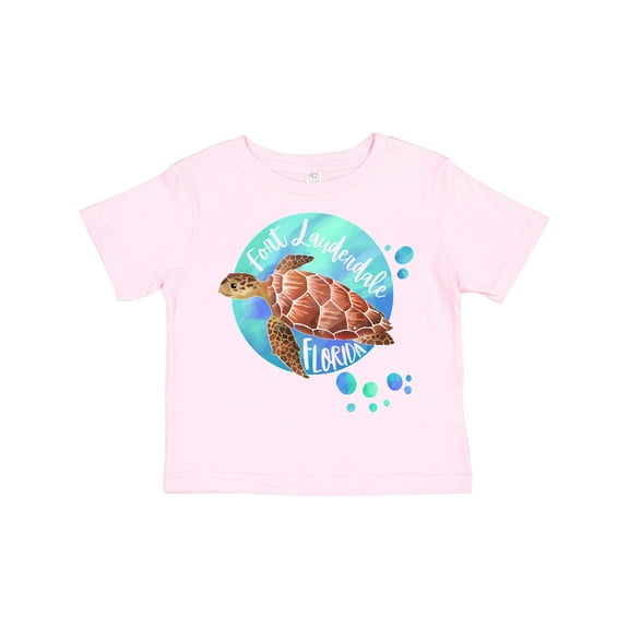Inktastic Fort Lauderdale, Florida Swimming Sea Turtle with Bubbles Boys or Girls Toddler T-Shirt