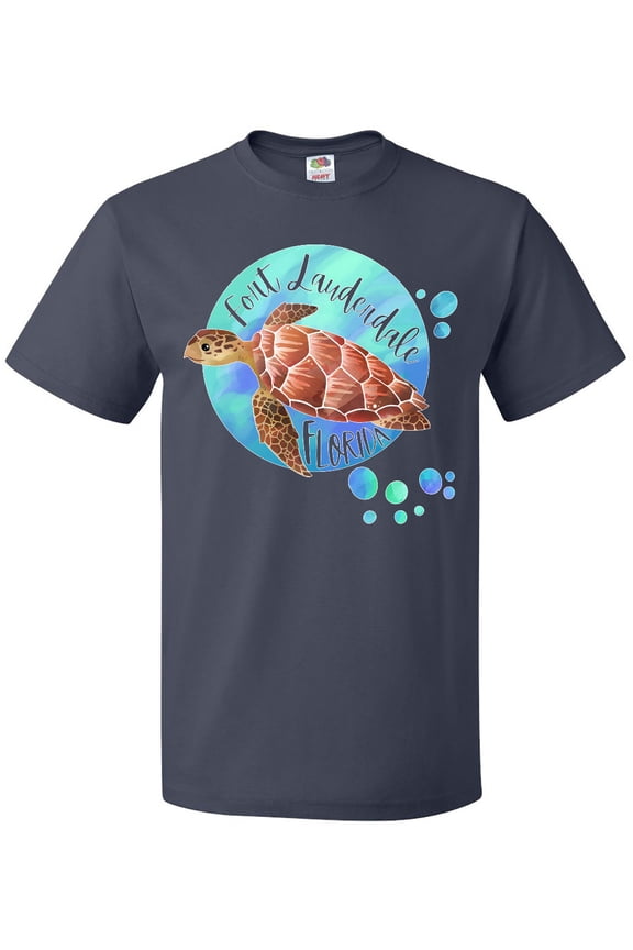 Fort Lauderdale, Florida Swimming Sea Turtle with Bubbles T-Shirt