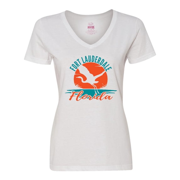 Inktastic Fort Lauderdale Florida Vacation Trip Women's V-Neck T-Shirt