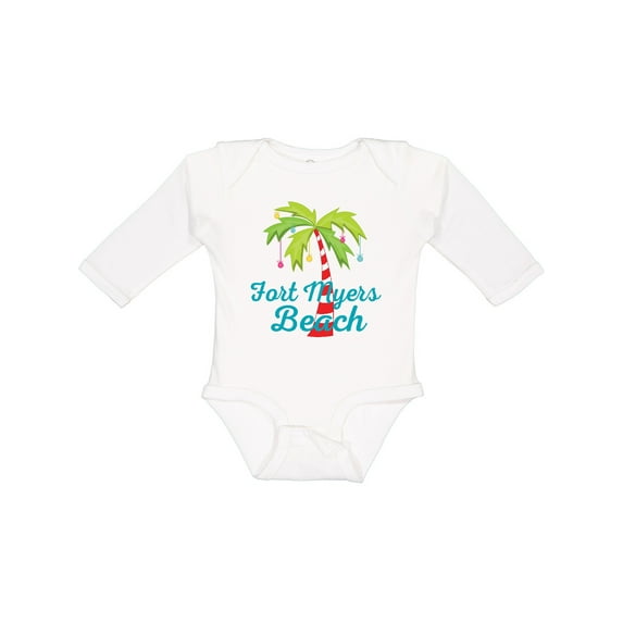 Inktastic Fort Myers Beach Florida Christmas Vacation Girls Long Sleeve Baby Bodysuit