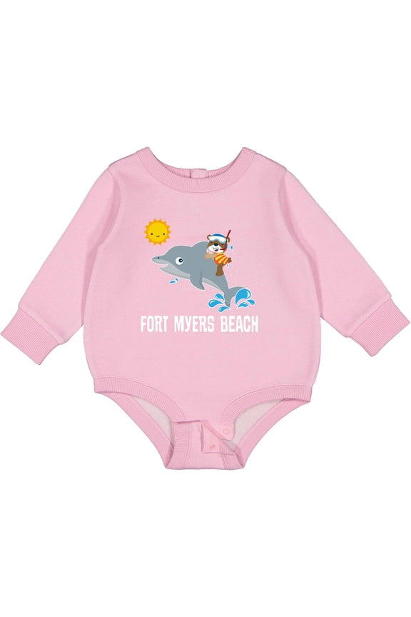 Fort Myers Beach Florida Dolphin Baby Fleece Bodysuit