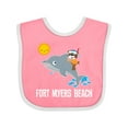 thumbnail image 1 of Inktastic Fort Myers Beach Florida Dolphin Boys or Girls Baby Bib, 1 of 4