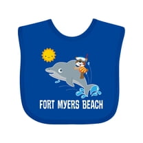 Inktastic Fort Myers Beach Florida Dolphin Boys or Girls Baby Bib
