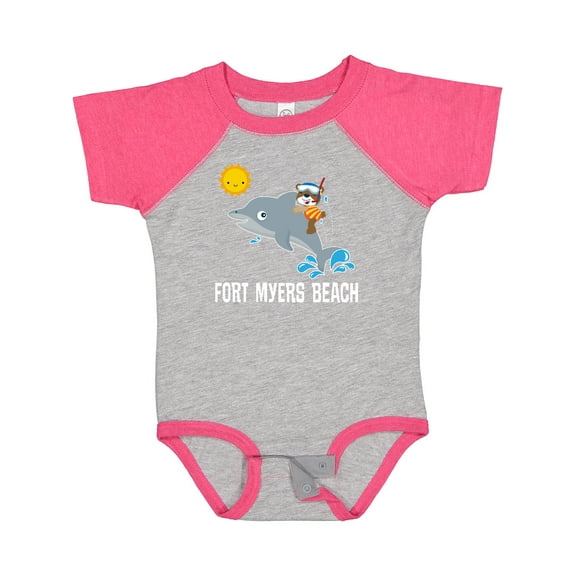 Inktastic Fort Myers Beach Florida Dolphin Boys or Girls Baby Bodysuit