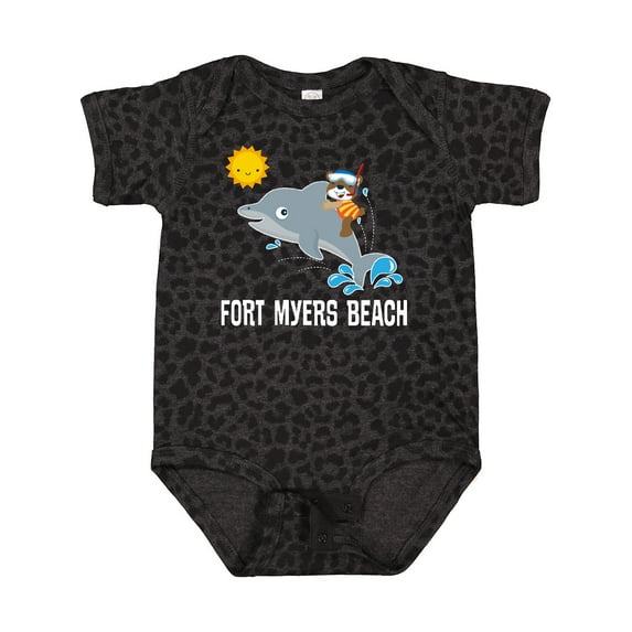 Inktastic Fort Myers Beach Florida Dolphin Boys or Girls Baby Bodysuit