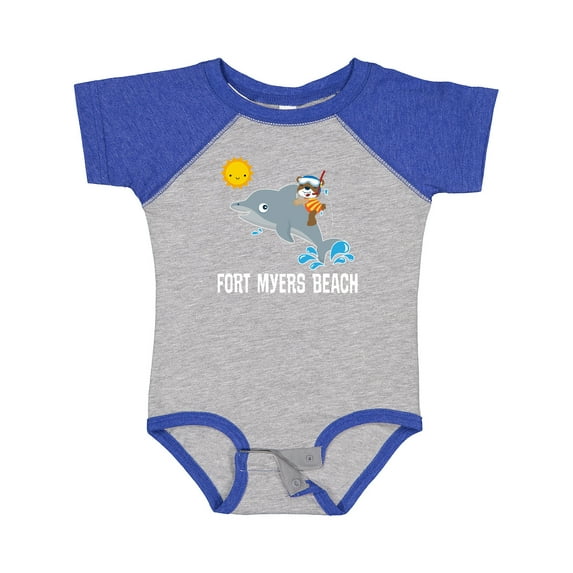 Inktastic Fort Myers Beach Florida Dolphin Boys or Girls Baby Bodysuit