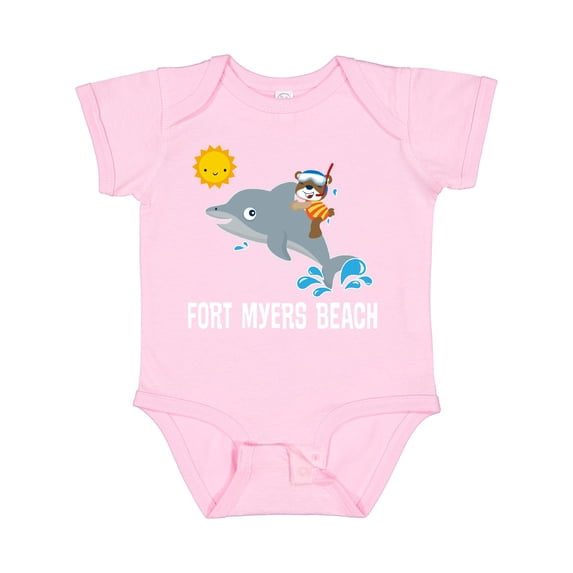 Inktastic Fort Myers Beach Florida Dolphin Boys or Girls Baby Bodysuit