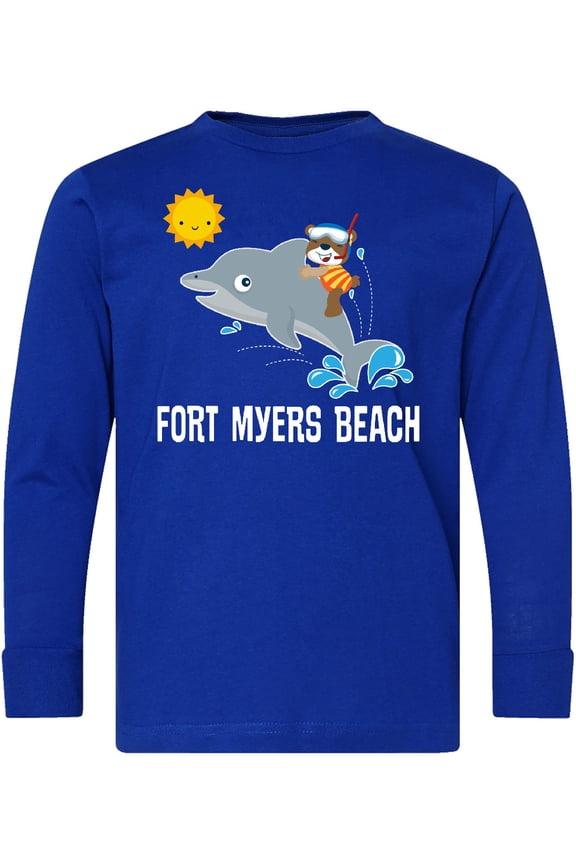 Fort Myers Beach Florida Dolphin Long Sleeve Youth T-Shirt