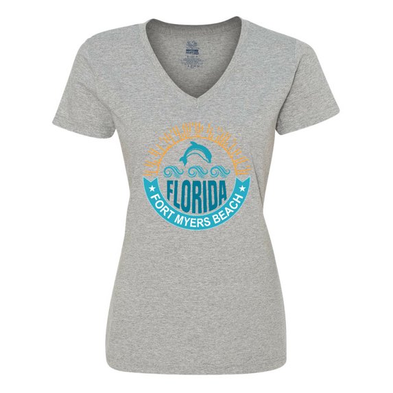 Inktastic Fort Myers Beach Florida Vacation Women's V-Neck T-Shirt