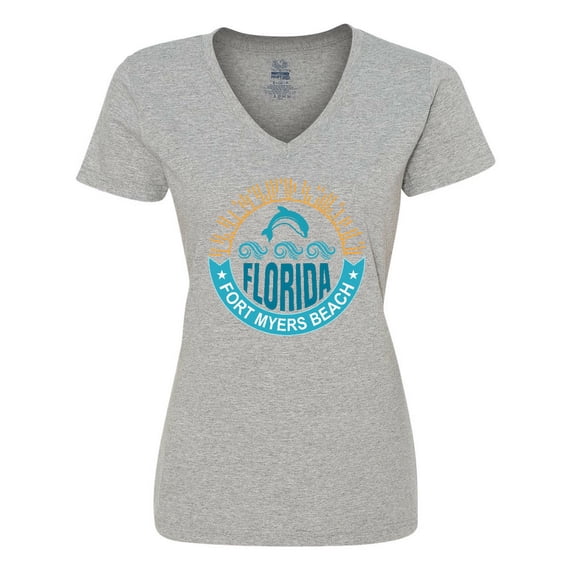 Inktastic Fort Myers Beach Florida Vacation Women's V-Neck T-Shirt